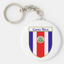 Costa Rica Flag Shield Keychains