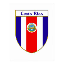 Costa Rica Flag Shield Post Card