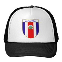 Costa Rica Flag Shield Trucker Hats