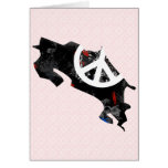Costa Rica Trendy Peace Sign with Costa Rican map Card