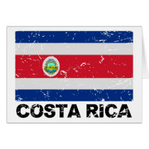 Costa Rica Vintage Flag Greeting Card