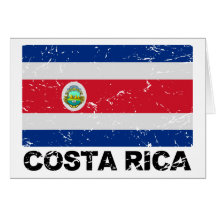 Costa Rica Vintage Flag Greeting Card