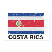 Costa Rica Vintage Flag Stickers