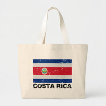 Costa Rica Vintage Flag Tote Bags