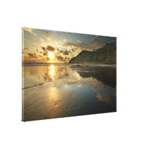 Costa Rican Beach at Sunset Gallery Wrapped Canvas