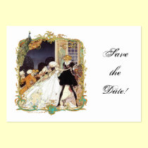 Costume Ball & Peacock Postcard business cards