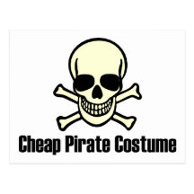 Costume bon marché de pirate carte postale