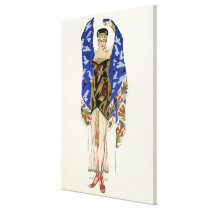 Costume design for a Dancing Girl (colour litho) canvas prints
