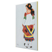 Costume design for a Peasant Girl, 1922 (colour li canvas prints