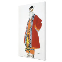Costume design for an old man in a red coat (colou canvas prints