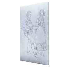 Costume designs Figaro and Susanna from opera Canvas Prints