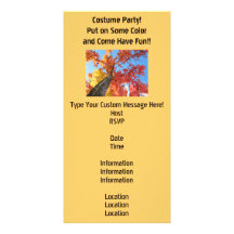 Costume Party Invitations Cards Autumn Leaves Photo Cards