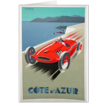 cote azur  red race car cards