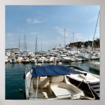 Cote d'Azur Docked Boats Poster
