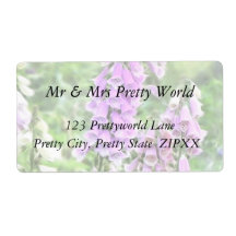 Cottage Garden Foxgloves Custom Shipping Label