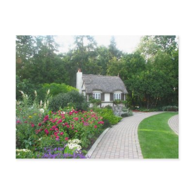 Cottage in the English Gardens Postcard by Koobear