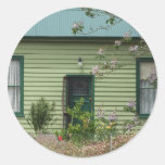 Cottage vert autocollant rond