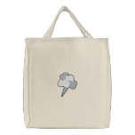 cotton candy embroidered tote bag