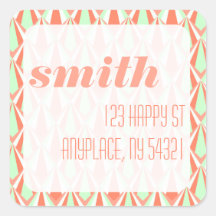 Cotton Candy Pink Geometric Pattern Sticker Label