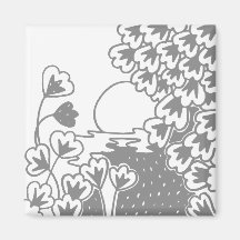 Cotton Flowers in the Sunlight Fridge Magnets