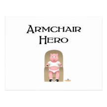 Couch Potato Pig Armchair Hero Post Card