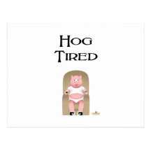Couch Potato Pig Hog Tired Post Card