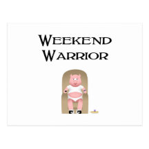 Couch Potato Pig Weekend Warrior Post Cards