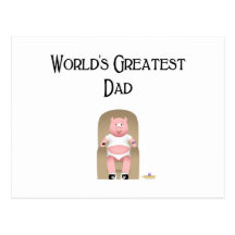 Couch Potato Pig World's Greatest Dad Postcards
