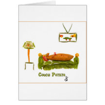 Couch Potato with border Greeting Card