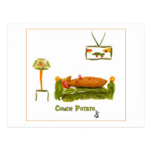 Couch Potato with border Postcard