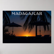 Coucher de soleil à Madagascar Affiche