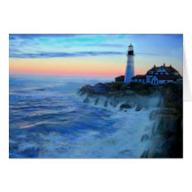 Coucher du soleil à la carte principale de phare d