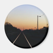 "Coucher du soleil aimant sur rails"