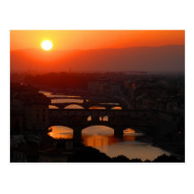 Coucher du soleil au-dessus de Florence Cartes Postales
