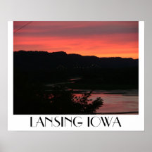 Coucher du soleil au-dessus de pont de Blackhawk,  Affiches