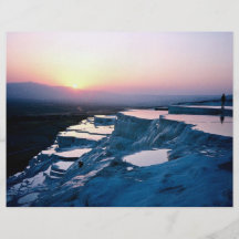 Coucher du soleil au-dessus des travertins, Pammuk Prospectus Avec Motif