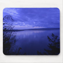 Coucher du soleil bleu tapis de souris