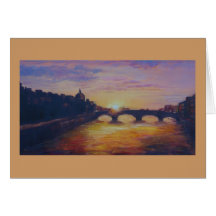 Coucher du soleil chez Ponte Vecchio Cartes De Vœux