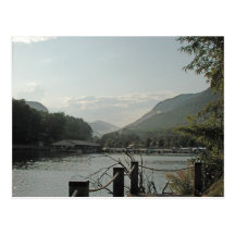 Coucher du soleil d'attrait de lac cartes postales