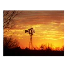 Coucher du soleil de chute carte postale