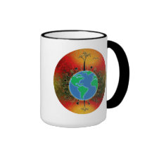 Coucher du soleil de ~ de jour de la terre tasses