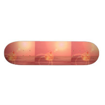 Coucher du soleil de Kiteboarding sur une planche 
