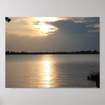 COUCHER DU SOLEIL DE LAC POSTER