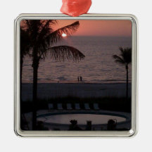 Coucher du soleil de plage ornements