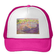 coucher du soleil grec de village casquette de camionneur