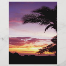 Coucher du soleil hawaïen prospectus avec motif
