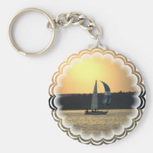 Coucher du soleil Keychain de voilier de spinnaker Porte-clef