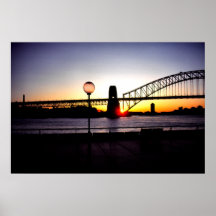Coucher du soleil, pont de port de Sydney Posters
