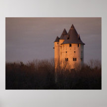 Coucher du soleil sur le château Gwynn Poster