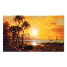 Coucher du soleil tropical avec le coucher du sole photographes